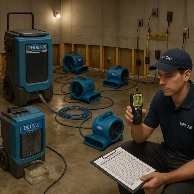 Structural Drying and Dehumidification process in Muskingum County, OH